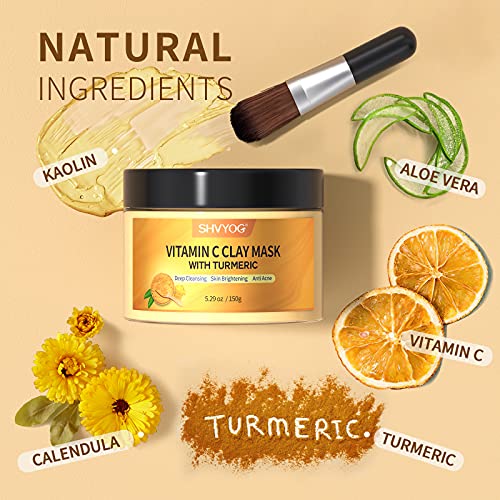 Turmeric Vitamin C Clay Mask with Kaolin Clay and Turmeric