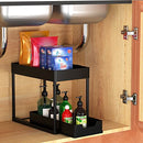 Under Sink Organizer storage, 2-Tier Pull-Out Kitchen Under Sink Storage Box