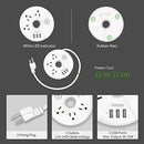 Travel Power Strip, NTONPOWER 3 Outlets 3 USB Portable Desktop Charging Station