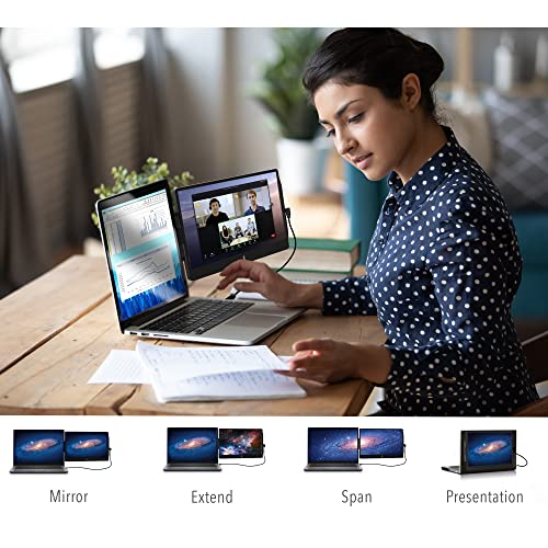 Swivel Attachable Portable Monitor for Laptop 12.5” Dual Laptop Screen