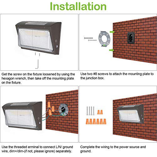Dayspring Led Mount 120W LED Wall Pack Light with Dusk-to-Dawn Sensor,15600lm 5000K Daylig