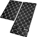 Sierra Concepts Kitchen Mat 2 Piece Rug Combo Set - Anti Fatigue Waterproof Home Décor Cushioned Floor Mats for Standing near Sink, Bathroom, Kitchens, Desk, Runner, Laundry, Ergonomic Non Slip, Black
