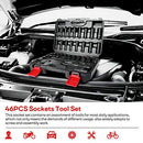 Eastvolt Mechanic Tool Kits, Drive Socket Set, 46 Pieces Socket Set with 72 Teeth