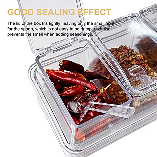 2 Pieces of Kitchen Transparent Seasoning Box, Spice Jar, Plastic Storage Container