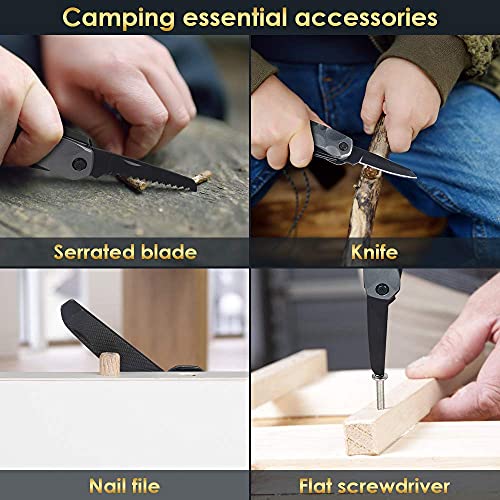 Multitool Camping Accessories Stocking Stuffers for Men Gifts,13 In 1 Survival Tools