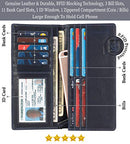 Mens Vintage Genuine Leather RFID Blocking Long Wallet Bifold Wallets For Men