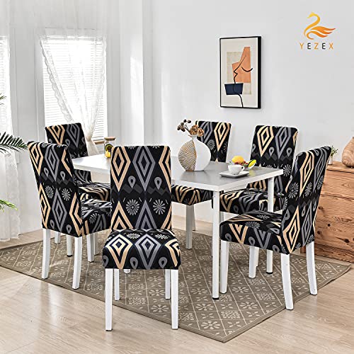 Set of 4 -Stretchable Washable Removable Kitchen Chair Slipcovers Protector for Dining