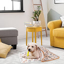 1 Pack 3 Dog Blankets for Small Dogs, Soft Fluffy Paw Print Pattern Fleece Pet Blanket