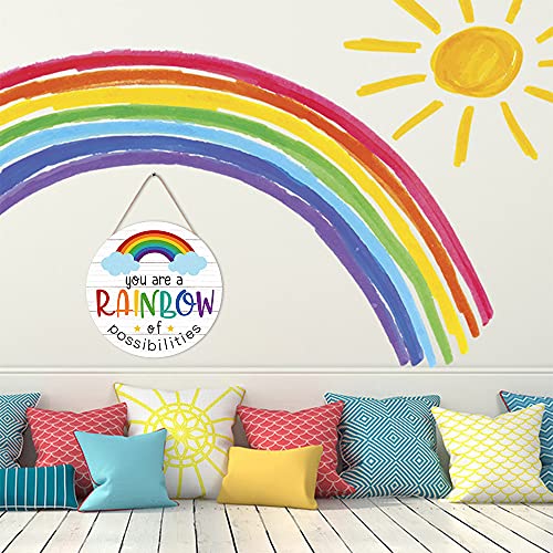 You Are A Rainbow Of Possibilities Wood Sign Plaque (12"x 12")