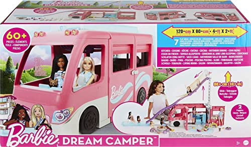 Barbie Camper, DreamCamper Toy Playset with 60+ Barbie Accessories and Furniture