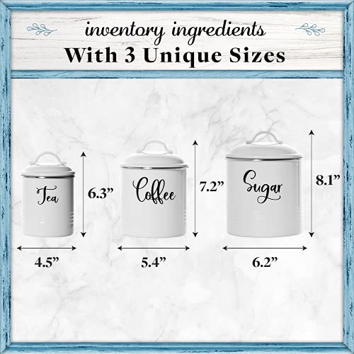 Home Acre Designs Kitchen Canisters Set of 3 - Airtight Tea, Sugar & Coffee Containers