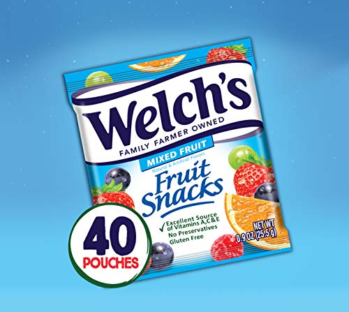 Welch's Fruit Snacks, Mixed Fruit, Gluten Free, Bulk Pack, 0.9 oz Individual Single Serve