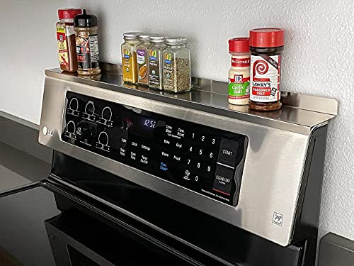 Stove Top Shelf & Spice Rack - Kitchen Shelf - Food Grade Stainless Steel
