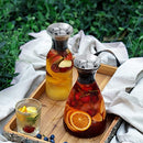 50 Oz Glass Drip-free Carafe with Stainless Steel Hot and Cold Glass Water Pitcher,