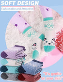 Children Crew Socks for Girls Kids Toddlers Fashion Cartoon Cat Cute Animal Socks 6 Pack (Cat 01,4-7 Y)