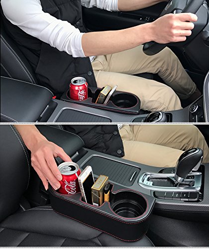 Coin Side Pocket Console Side Pocket Leather Cover Car Cup Holder