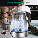 KOIOS Electric Kettle 1.8L Hot Water Boiler Teapot & Glass Tea Kettle with LED