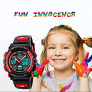Kids Digital Watch Age 5-15, Red Watches for Girls Boys, Sports Waterproof Watches