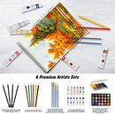 126 Piece Deluxer Artist Painting Set with Floor Easel, Arcylic and Watercolor Paint Kit