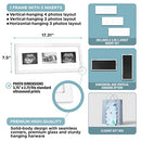 White Wooden Baby Sonogram Picture Frame 3 or 4 Photos | Vertical or Horizontal