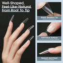 Nail Tips and Glue Gel Kit, Gel x Nail Kit 4 in 1 Nail Glue Gel, Ultra-Portable LED Nail Lamp