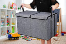 Large Kids Toy Box Chest Storage organizer with Double Flip-Top Lid