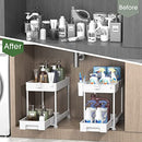 Under Sink Organizer, Sliding Cabinet Basket Organizer 2 Tier Under Bathroom Storage
