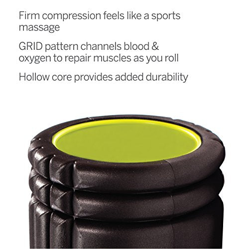 GRID Foam Roller for Exercise, Deep Tissue Massage and Muscle Recovery, Original (13-Inch)