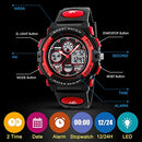 Kids Digital Watch Age 5-15, Red Watches for Girls Boys, Sports Waterproof Watches