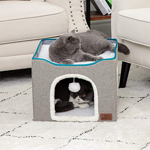 Cat Bed for Indoor Cats -Large Cat Cave for Pet Cat House