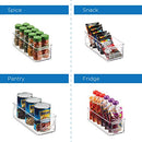 Set Of 8 Stackable Plastic Food Storage Bins - Refrigerator Organizer with Handles