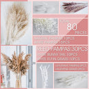 86PCS Natural Dried Pampas Grass Bouquet,Boho Home Decor for Wedding