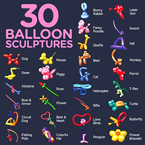 DIY Balloon Animal Kit for beginners. Twisting & Modeling balloon Kit 30 + Sculptures