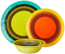 Sedona Melamine 12 pc Dinnerware Set, Service for 4, Multicolored