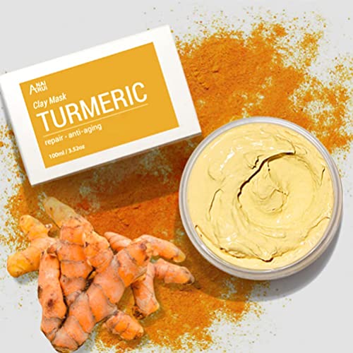 Turmeric Vitamin C Face Mask, Clay Facial Mask with Vitamin C E