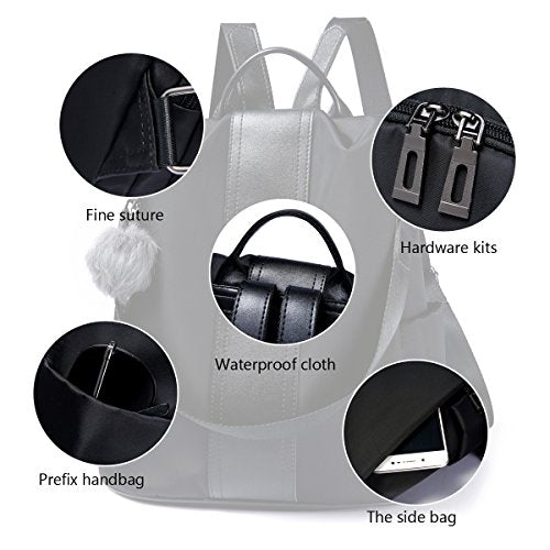 Backpack Purse Waterproof Nylon Anti-theft Rucksack Lightweight Shoulder Bag