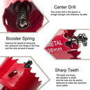 Hole Saw Set, Ankoow 9Pcs 16-38mm Heavy Duty Hole Saw Tooth Cutting Opener