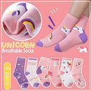 Girls Kids Unicorn Soft Cotton Socks 6 Pairs (Unicorn,5-8 Y)