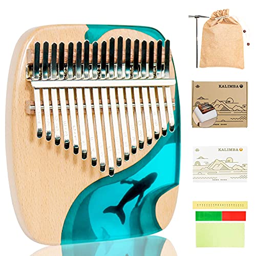 Kalimba 17-Key Thumb Piano with Instruction Book and Tuning Hammer