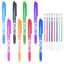 8 PCS Erasable Gel Pens, 8 Colors Quick Drying Rollerball Pens with 8 Refills, Friction Pens