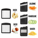 Vegetable Chopper, Mandoline Slicer & Cheese Grater | Multi Blade French Fry Cutter
