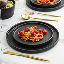 Coupe Dinnerware Set, Service For 4, Black Matte, Matte Black