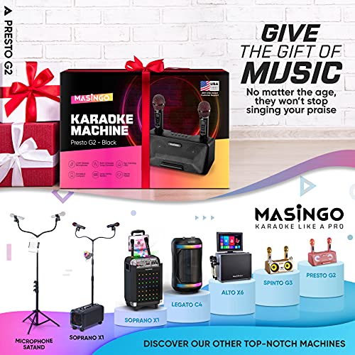 Karaoke Machine for Adults and Kids W/Portable Bluetooth Speakers, 2 Wireless Mic