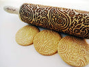 PAISLEY EMBOSSING ROLLING PIN PAISLEY PATTERN LASER ENGRAVED for EMBOSSED COOKIES GIFT for MOTHER FRIEND