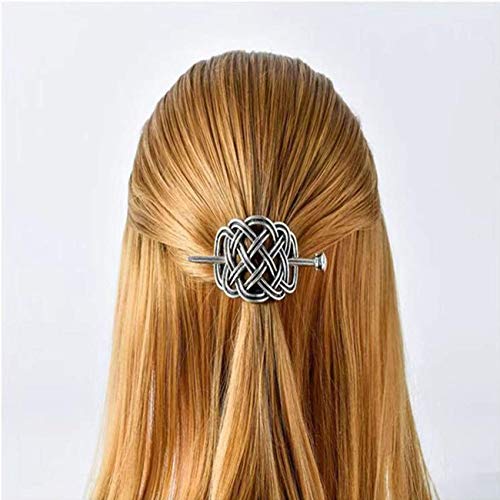 2 Pcs Silver Celtic Hair Slide Hairpins Hair Accessories Hair Clips, Creative Hair Barrette