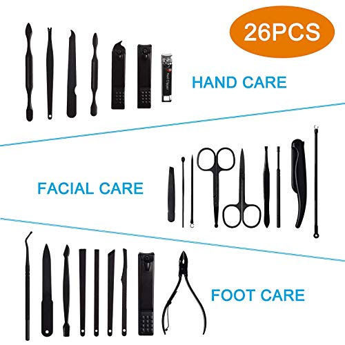 26 PCS Premium Manicure Set, Professional Grooming Gift Kit