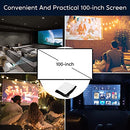 Projector 7500 Lumens with 100" Projector Screen, 1080P Full HD Supported Portable Projector