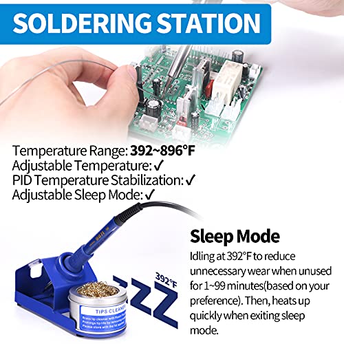 Safe 2 in 1 Soldering Iron Hot Air Rework Station °F /°C with Multiple Functions