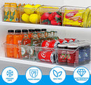 Refrigerator Organizer Bins, 8 Pack Clear Plastic Food Organizers with Handles