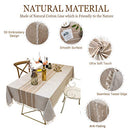 Tablecloth, Rectangle Table Cloth Cotton Linen Wrinkle Free Anti-Fading Embroidery